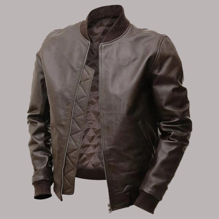 Bomber Jacket Brown Leather