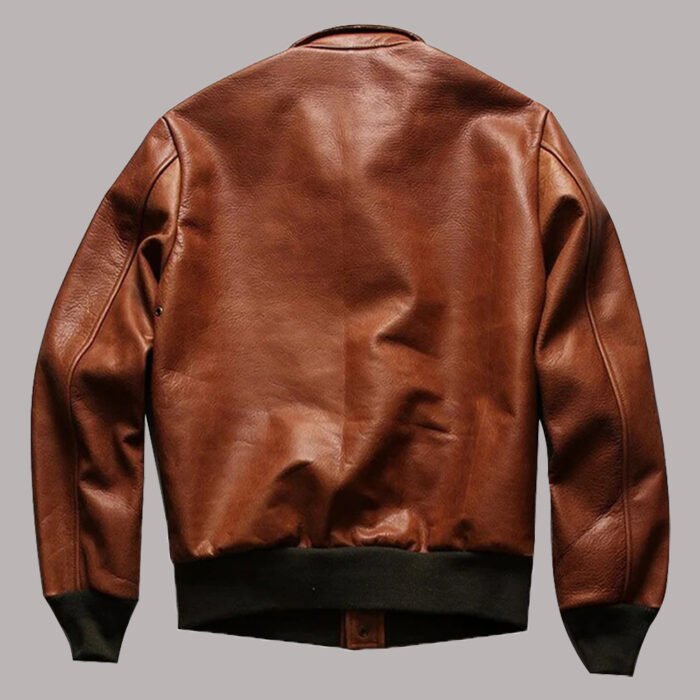 Mens Leather Flight Bomber Jacket