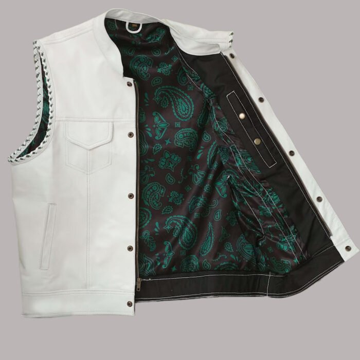 White Leather Vest Womens