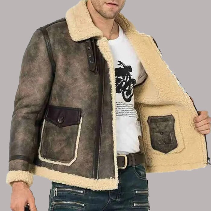 Classic B-3 Sheepskin Leather Bomber Jacket