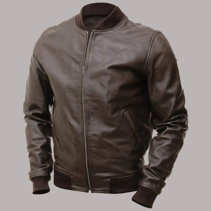 Bomber Jacket Brown Leather