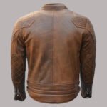 Back View Of Mens Dark Brown Leather Jacket