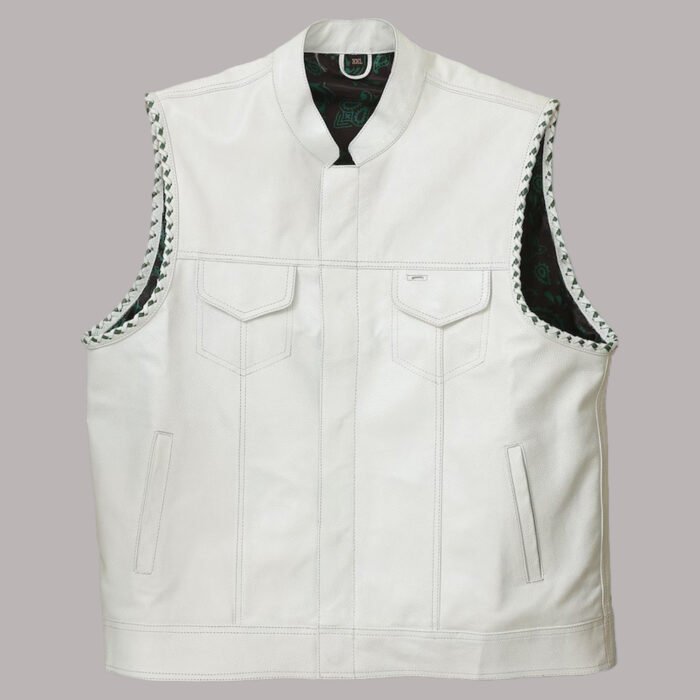 White Leather Vest Womens