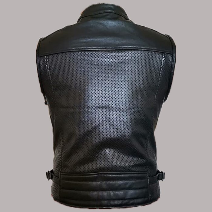 perforated leather vest