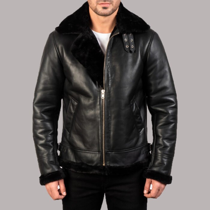 Bomber Black Leather Jacket