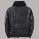 Back View Of Sheepskin Shearling Leather Jacket