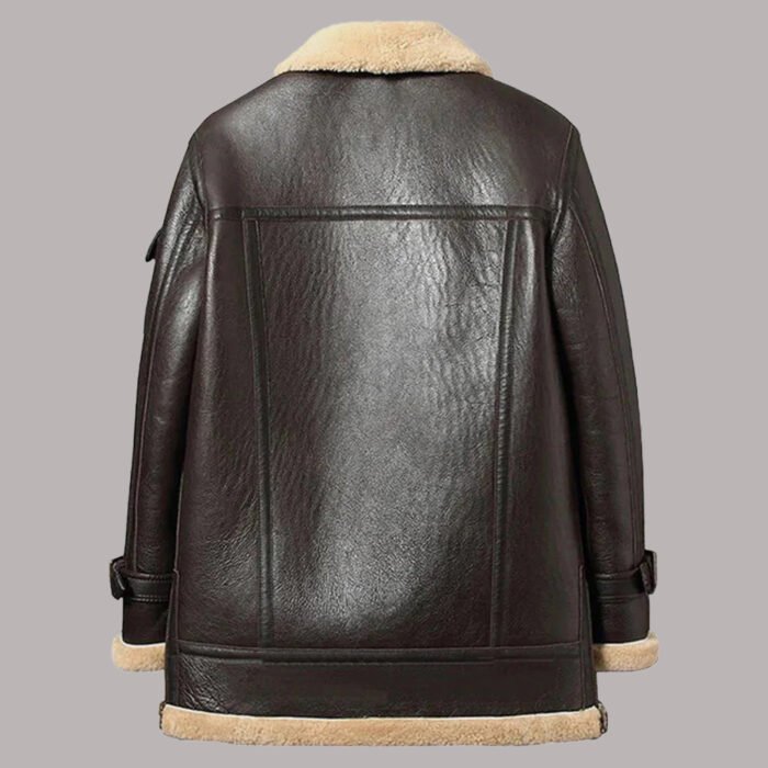 Back View Of Sheepskin Shearling Long Coat