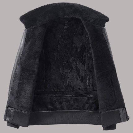 Inner View Of Sheepskin Shearling Leather Jacket