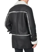 Back View black sheepskin shearling coat
