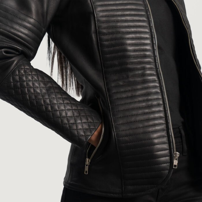 Black Quilted Leather Jacket