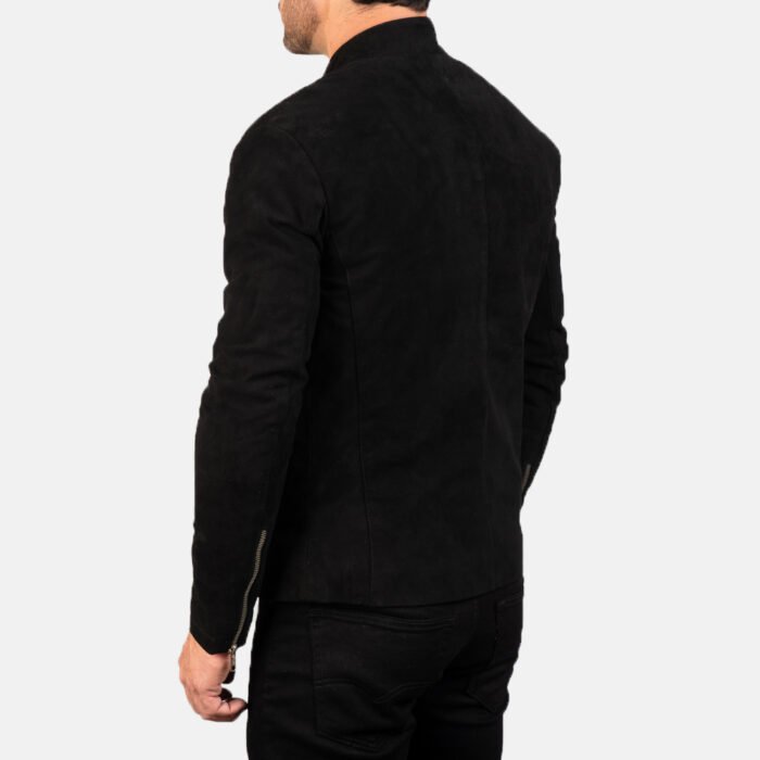 Black Suede Biker Jacket Mens