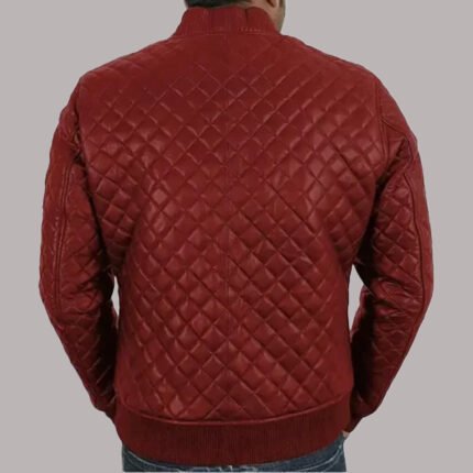 Leather Quilted Bomber Jacket