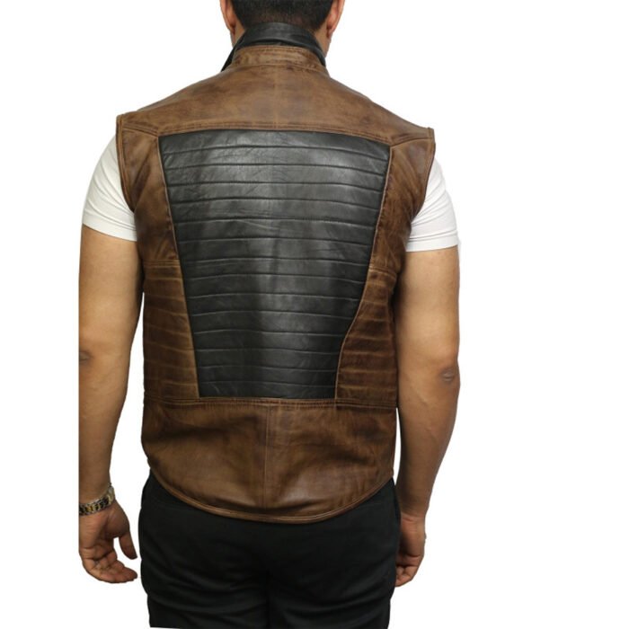 Men's Brown Leather Vest