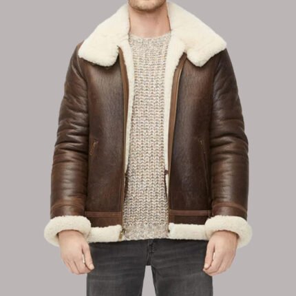 Brown Shearling Leather Jacket
