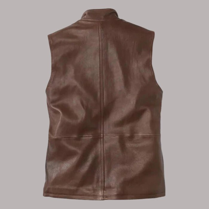 Brown Leather Biker Vest