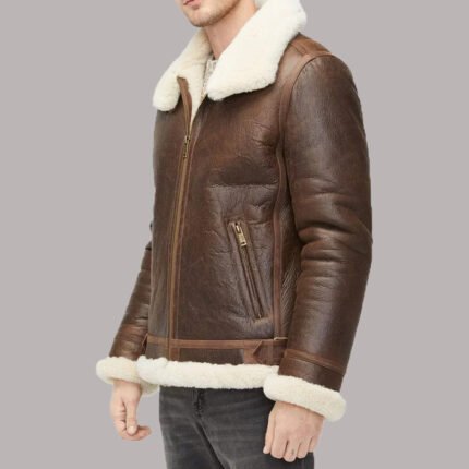 Brown Shearling Leather Jacket