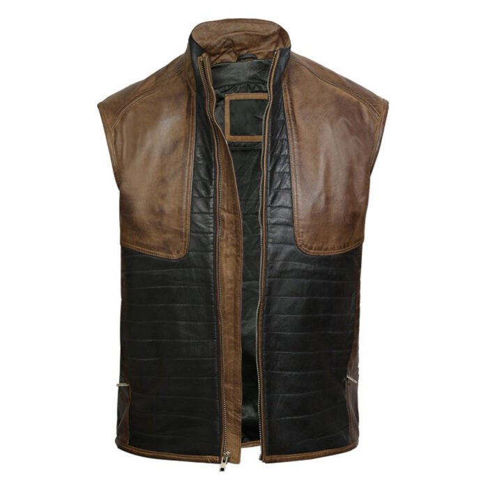 Men's Brown Leather Vest