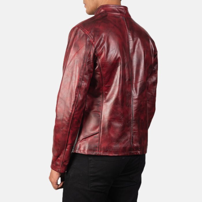 Distressed Leather Jacket Men