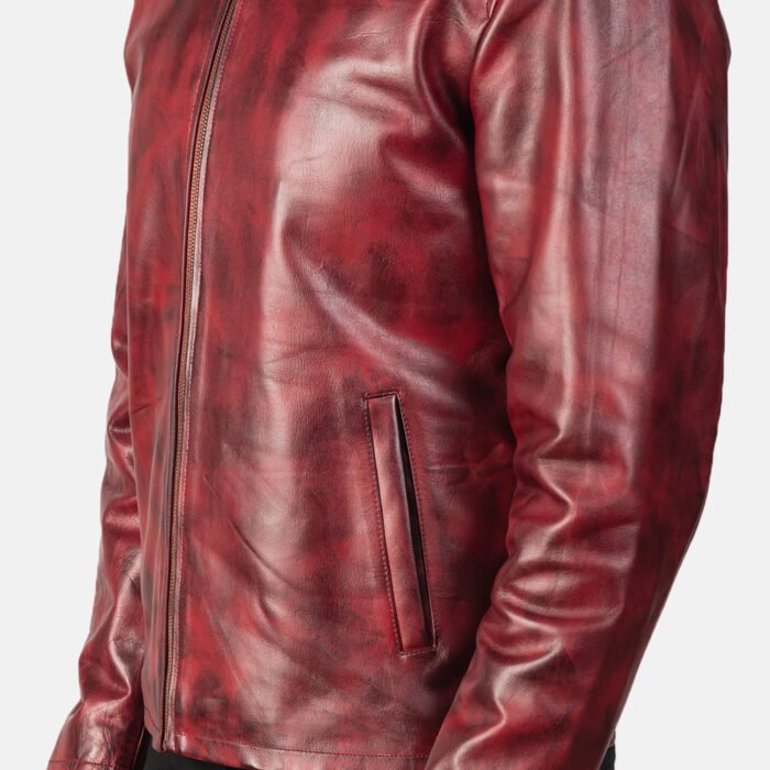 Distressed Leather Jacket Men