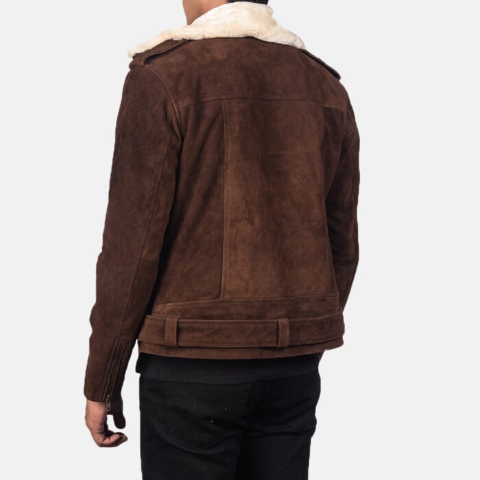 Brown Suede Biker Jacket Mens