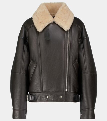 women's shearling biker jacket