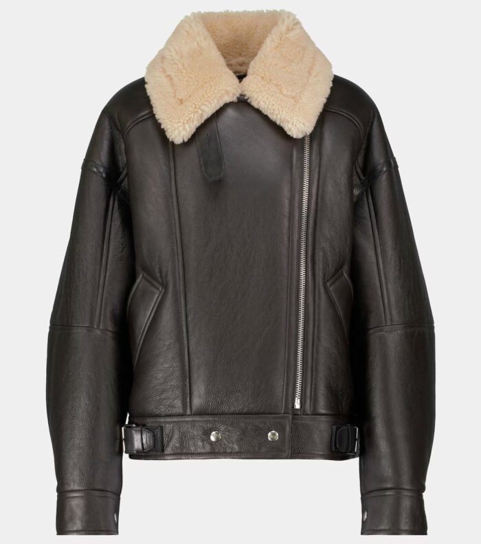 women's shearling biker jacket