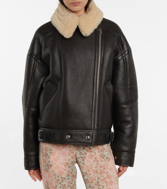 women's shearling biker jacket