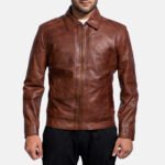 Brown Bomber Leather Jacket
