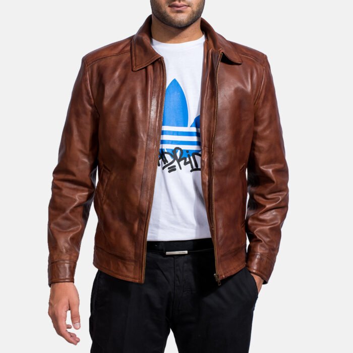 Brown Bomber Leather Jacket