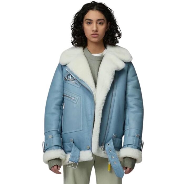 Shearling Aviator Jacket Womens