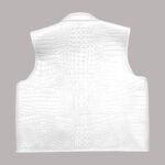 White Leather Biker Vest