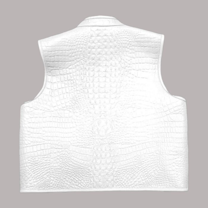 White Leather Biker Vest