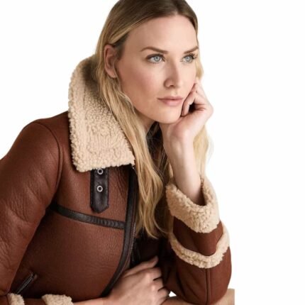 Brown Shearling Jacket Women's