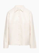 vegan leather shirt jacket