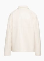 vegan leather shirt jacket