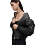 Oversize Leather Bomber Jacket