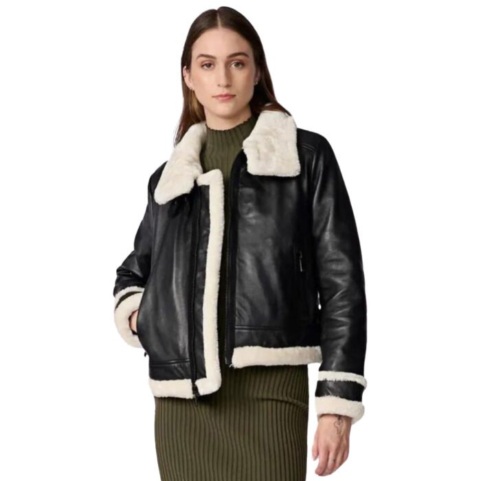 Shearling Jacket Women Black