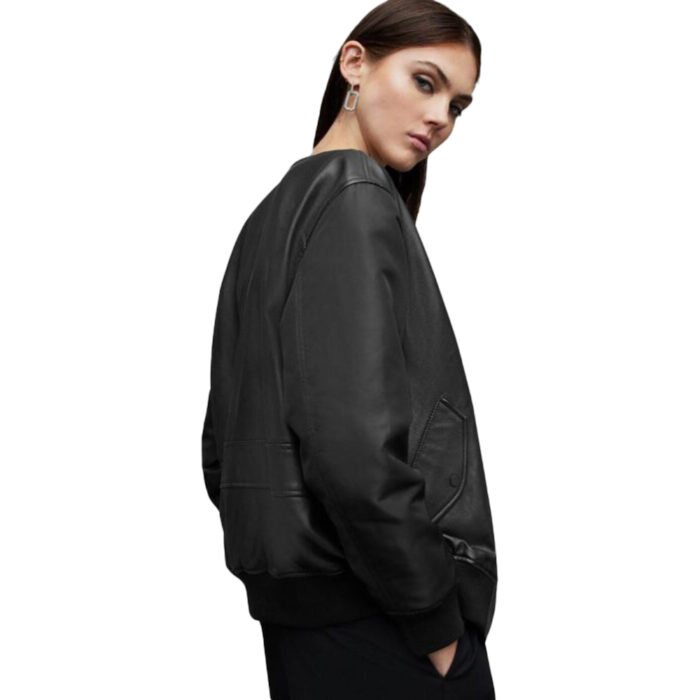 Oversize Leather Bomber Jacket