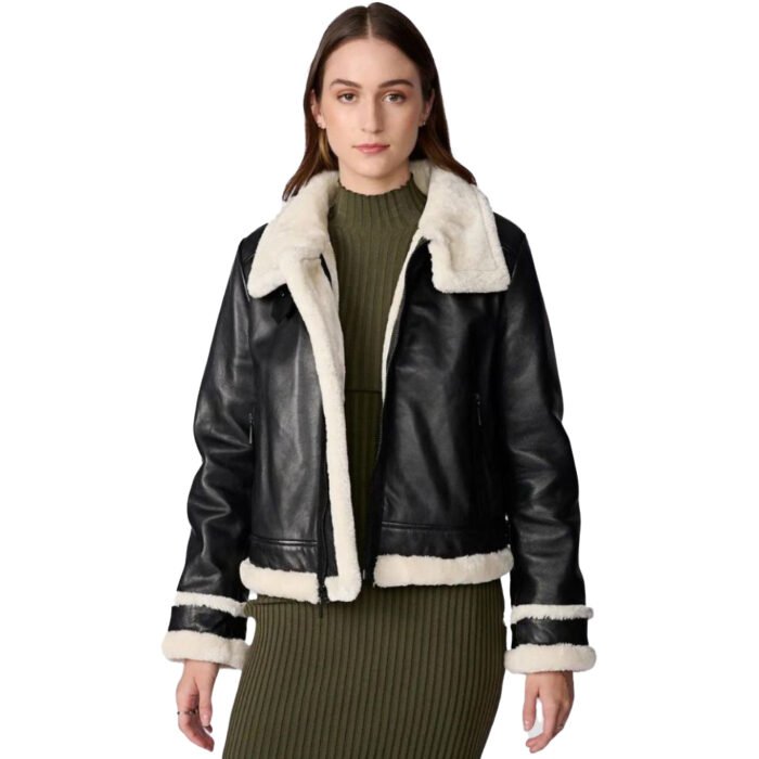 Shearling Jacket Women Black