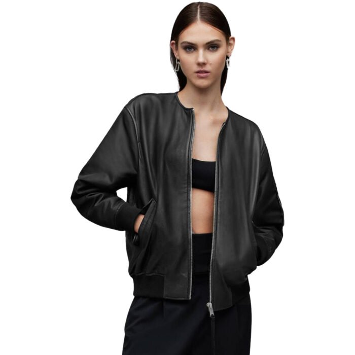 Oversize Leather Bomber Jacket