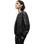 Oversize Leather Bomber Jacket