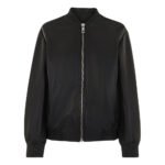 Black Leather Bomber Jacket Womens
