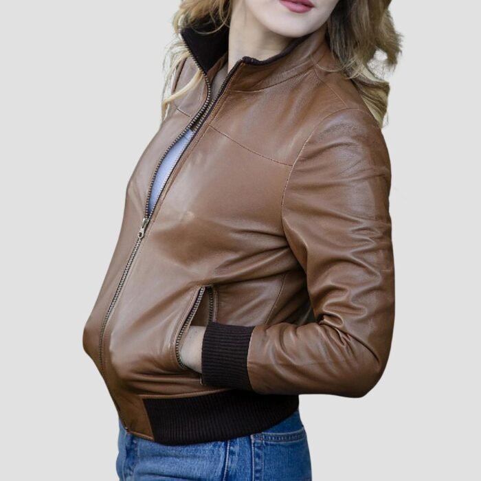 Women's Brown Bomber Jacket Outfit