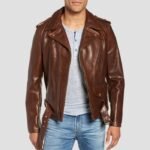 Brown Leather Jacket Moto