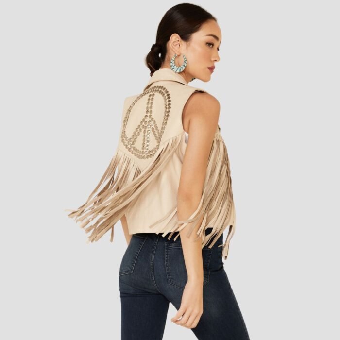 Womens Leather Vest With Fringe