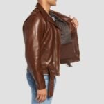 Brown Leather Jacket Moto