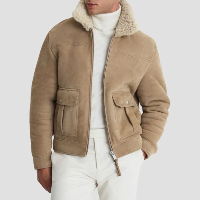 Men Shearling Leather Jacket