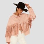 Pink Suede Fringe Jacket