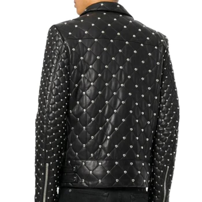 Black Leather Jacket Studded