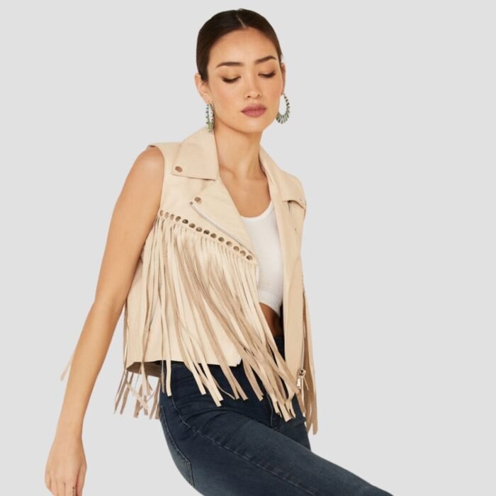 Womens Leather Vest With Fringe